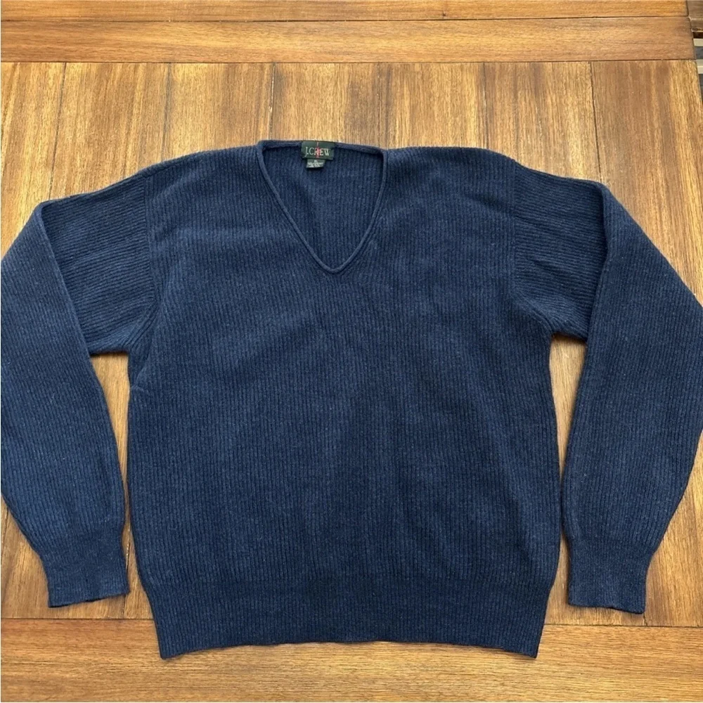 Vintage J Crew Lambswool Sweater Blue Size XL